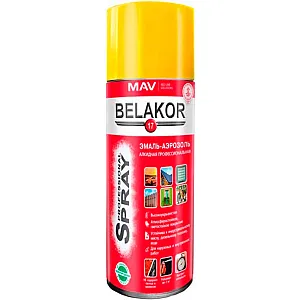 Эмаль-аэрозоль MAV Belakor 17 алкидная RAL1023 транспортный желтый глянцевая 520 мл