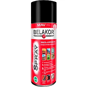 Эмаль-аэрозоль MAV Belakor 17 алкидная RAL9005 черный янтарь матовая 520 мл