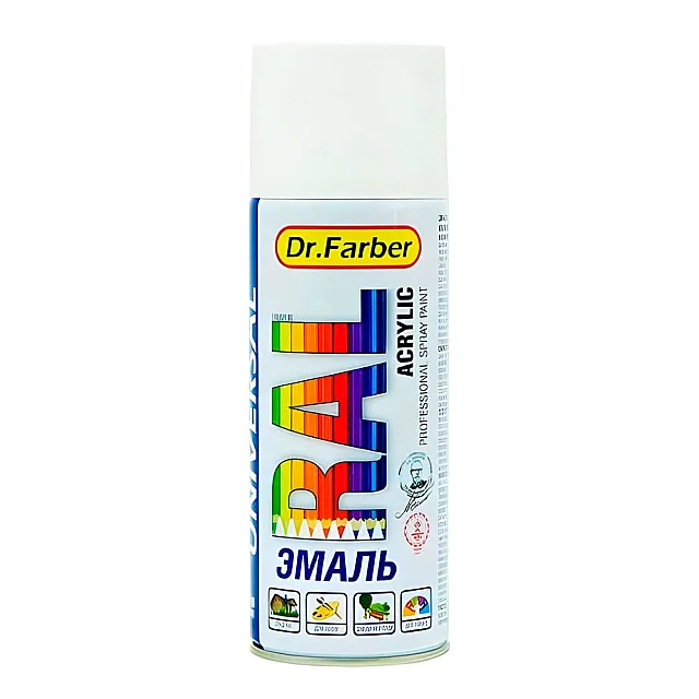 Эмаль-аэрозоль MAV Dr. Farber 07600-270 акриловая универсальная RAL 9003 сигнальный белый матовая 520 мл