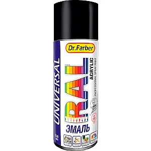 Эмаль-аэрозоль MAV Dr. Farber 07120-270 акриловая универсальная RAL 9005 черный янтарь глянцевая 520 мл