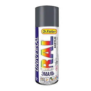 Эмаль-аэрозоль MAV Dr.Farber 07212-270 акриловая универсальная RAL 7024 графитовый серый глянцевая 520 мл