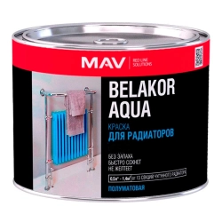 Краска MAV Belakor Aqua для радиаторов база TR полуматовая 0.5 л