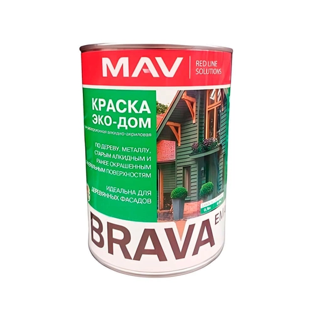 Краска MAV Brava Эко-Дом база TR полуматовая 0.9 л Краска MAV Brava Эко-Дом база TR полуматовая 0.9 л