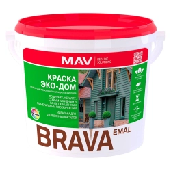 Краска MAV Brava Эко-Дом белая полуматовая 3 л