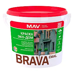 Краска MAV Brava Эко-Дом база TR полуматовая 3 л