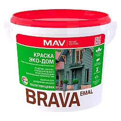 Краска MAV Brava Эко-Дом база TR полуглянцевая 3 л