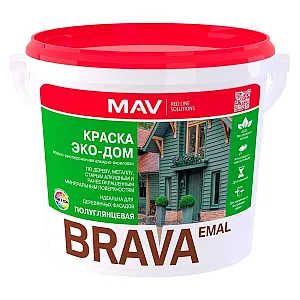 Краска MAV Brava Эко-Дом база TR полуглянцевая 3 л