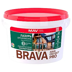 Лазурь MAV Brava Aqua Protect Pro бесцветная полуматовая 3 л