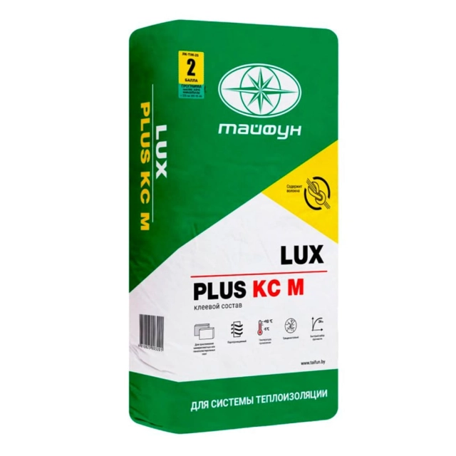 Клей для теплоизоляции Тайфун Lux Plus КС М Зима 25 кг Клей для теплоизоляции Тайфун Lux Plus КС М Зима 25 кг