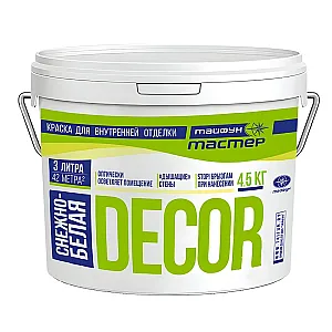 Краска Тайфун Мастер Decor снежно-белая 3.1 л