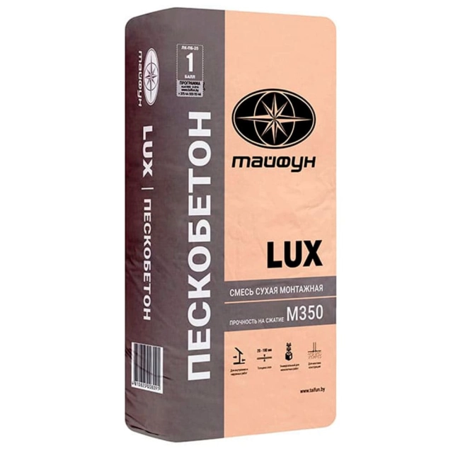 Смесь сухая монтажная Тайфун Lux Пескобетон 25 кг Смесь сухая монтажная Тайфун Lux Пескобетон 25 кг