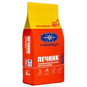 Смесь кладочно-штукатурная Тайфун Мастер Печник жаростойкая 5 кг