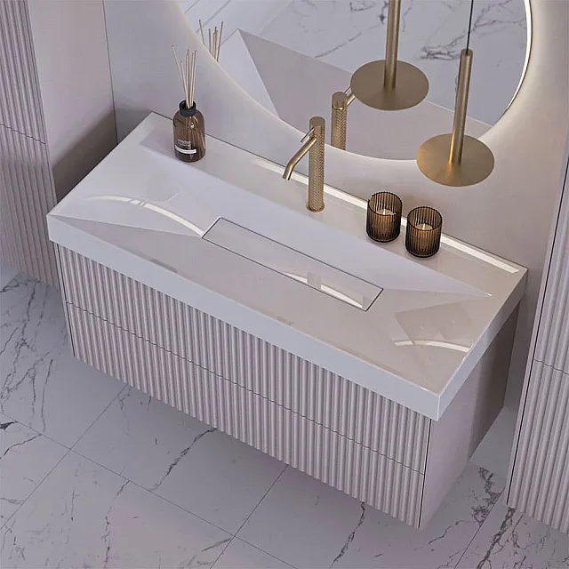 Тумба под умывальник Belux Сиртаки НП 100-02 светлый миндаль матовый