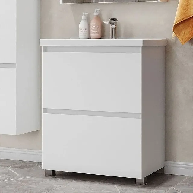 Тумба под умывальник Belux Киото Н 70-02 белый глянцевый