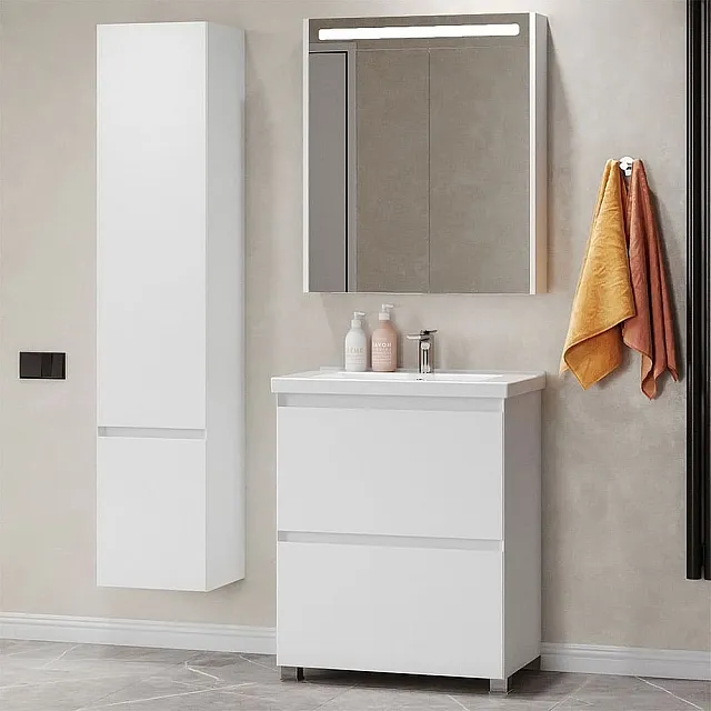 Тумба под умывальник Belux Киото Н 70-02 белый глянцевый