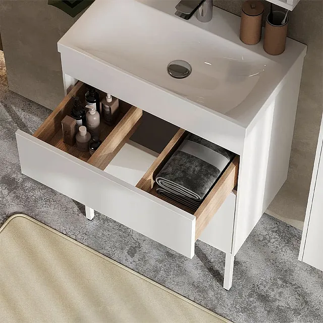 Тумба под умывальник Belux Порто Н 60-02 белый глянцевый