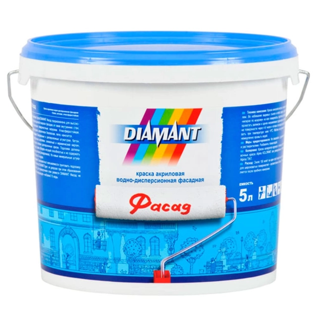Краска Diamant Фасад белая 5 л Краска Diamant Фасад белая 5 л