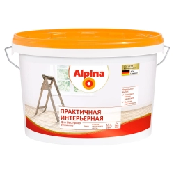 Краска Alpina Практичная интерьерная белая 2.5 л