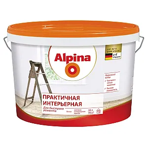 Краска Alpina Практичная интерьерная белая 10 л