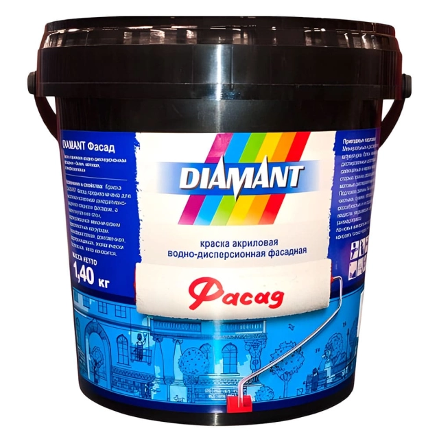 Краска Diamant Фасад белая 1.4 кг Краска Diamant Фасад белая 1.4 кг