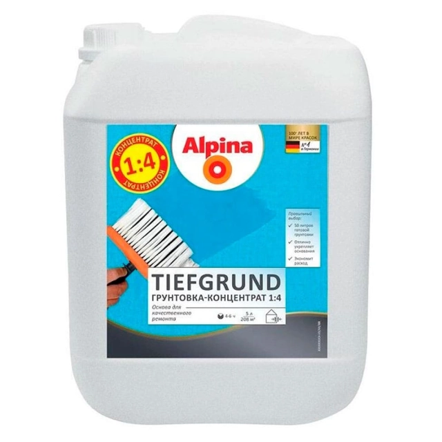 Грунтовка Alpina Tiefgrund концентрат 5 л Грунтовка Alpina Tiefgrund концентрат 5 л