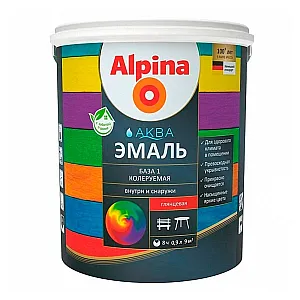 Эмаль Alpina Аква акриловая База 1 глянцевая 0.9 л