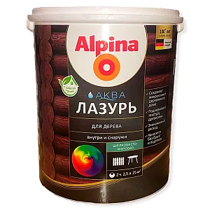 Лак Alpina Аква Лазурь для дерева бесцветный 2.5 л