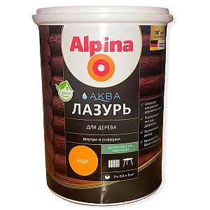 Лак Alpina Аква Лазурь для дерева кедр 0.9 л