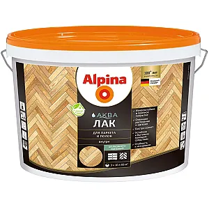 Лак Alpina Аква для паркета и полов шелковисто-матовый 10 л