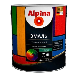 Эмаль универсальная Alpina База 1 шелковисто-матовая белая 2.5 л