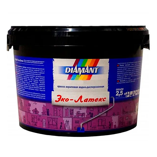 Краска Diamant Эко-Латекс белая 2.5 л
