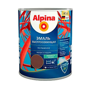 Грунт-эмаль Alpina быстросохнущая по ржавчине RAL 8017 шоколадная 0.75 л