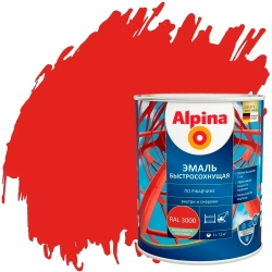 Грунт-эмаль Alpina быстросохнущая по ржавчине RAL 3000 красная 0.75 л