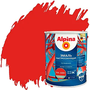 Грунт-эмаль Alpina быстросохнущая по ржавчине RAL 3000 красная 0.75 л