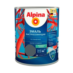 Грунт-эмаль Alpina быстросохнущая по ржавчине RAL 7024 графитовая 0.75 л