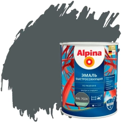 Грунт-эмаль Alpina быстросохнущая по ржавчине RAL 7024 графитовая 0.75 л