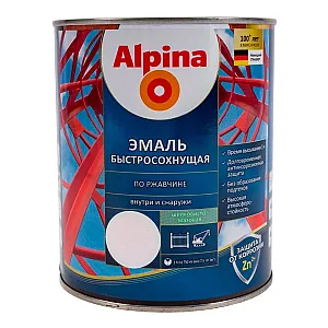 Грунт-эмаль Alpina быстросохнущая по ржавчине RAL 9003 белая 0.75 л