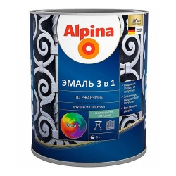 Грунт-эмаль Alpina быстросохнущая по ржавчине База 3 2.35 л