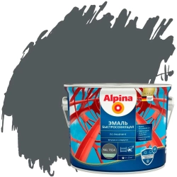 Грунт-эмаль Alpina быстросохнущая по ржавчине RAL 7024 графитовая 2.5 л