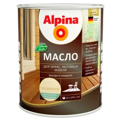 Масло Alpina для террас лестниц и мебели бесцветное 0.75 л