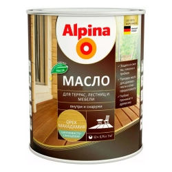 Масло Alpina для террас лестниц и мебели орех макадамия 0.75 л