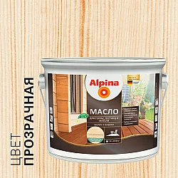 Масло Alpina для террас лестниц и мебели бесцветное 2.5 л