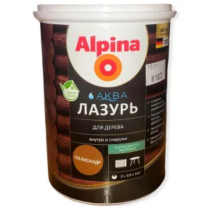 Лак Alpina Аква Лазурь 948106685 для дерева палисандр 0.9 л