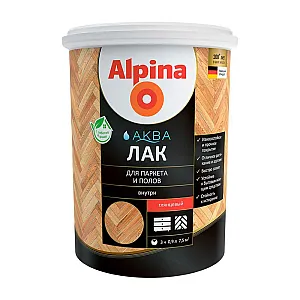 Лак Alpina Аква для паркета и полов глянцевый 0.9 л