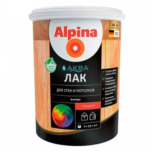 Лак Alpina Аква 948106717 для стен и потолков глянцевый 0.9 л