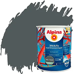 Грунт-эмаль Alpina быстросохнущая по ржавчине RAL 7024 графитовая 0.9 кг