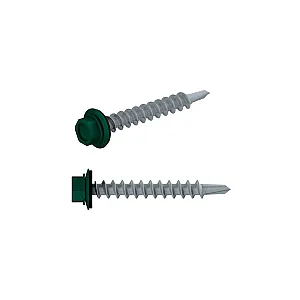 Саморез кровельный 4.8*19 мм Starfix SMV1-24051-5 цинк шайба с прокладкой PT3 RAL 6005 зеленый мох