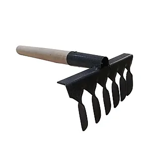 Грабли Рубин-7 ГВ5 металлические витые 5 зубьев с деревянным черенком 370 мм