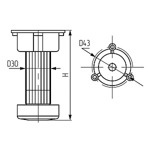 Опора кухонная Starfix SMF-4774 регулируемая 95-125 мм белая