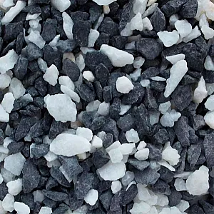 Щебень декоративный РуБелЭко мрамор/гранит черно-белый 5-10 мм 20 кг